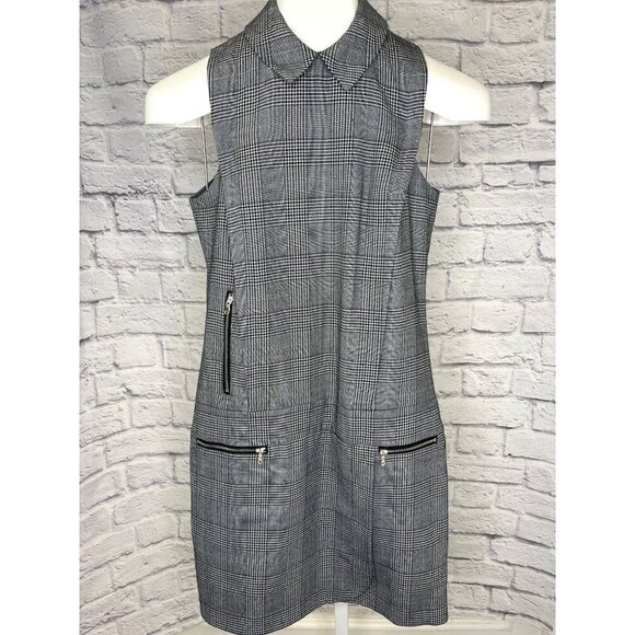 Intermix Exclusive Sleeveless Drop Waist Dress NEW with tags Black Plaid - Picture 1 of 7